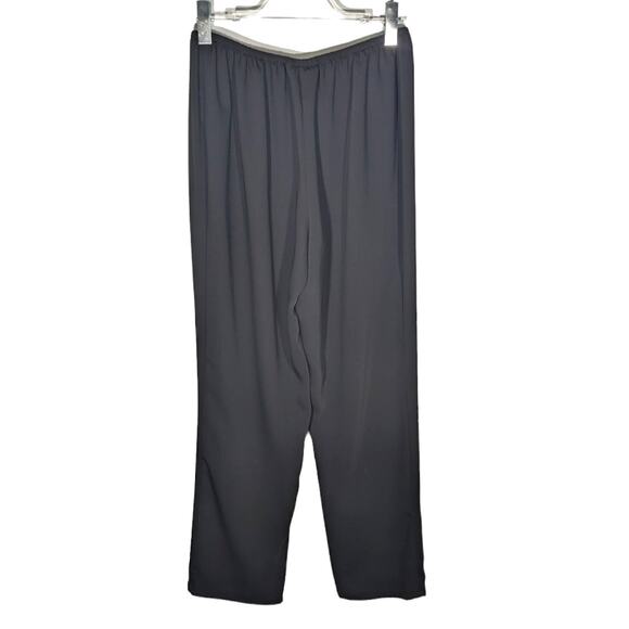 Caroline Rose Black Straight Leg Pants Pull On Flat Front Elastic Waist Small - Picture 3 of 8